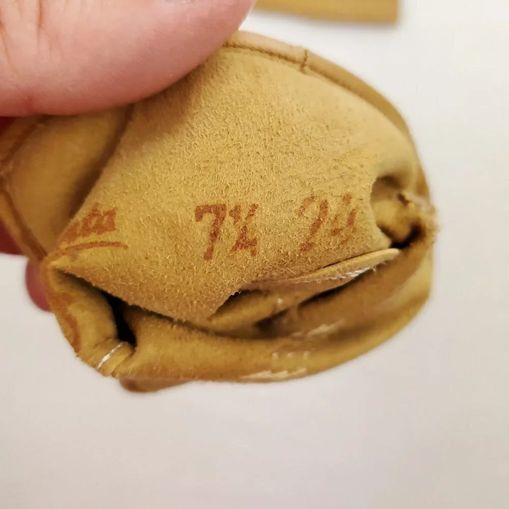 Eleganta Vintage 1960s German Leather Gloves Tan Brown Women's 7 1/4